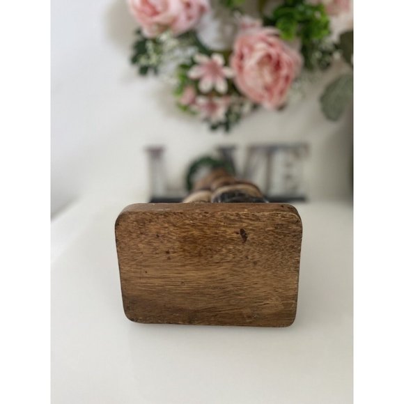 Vintage Wooden Bear Statue Large 10" Soccer Teddy Bear Kids Room Decor Figurine - Picture 8 of 16